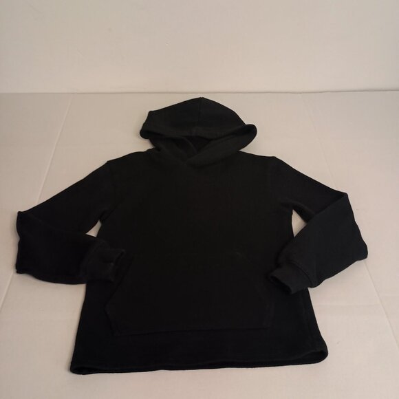 H&M Boys Black Waffle Hoodie Kangaroo Pocket Size 8 Excellent Condition - Picture 9 of 15